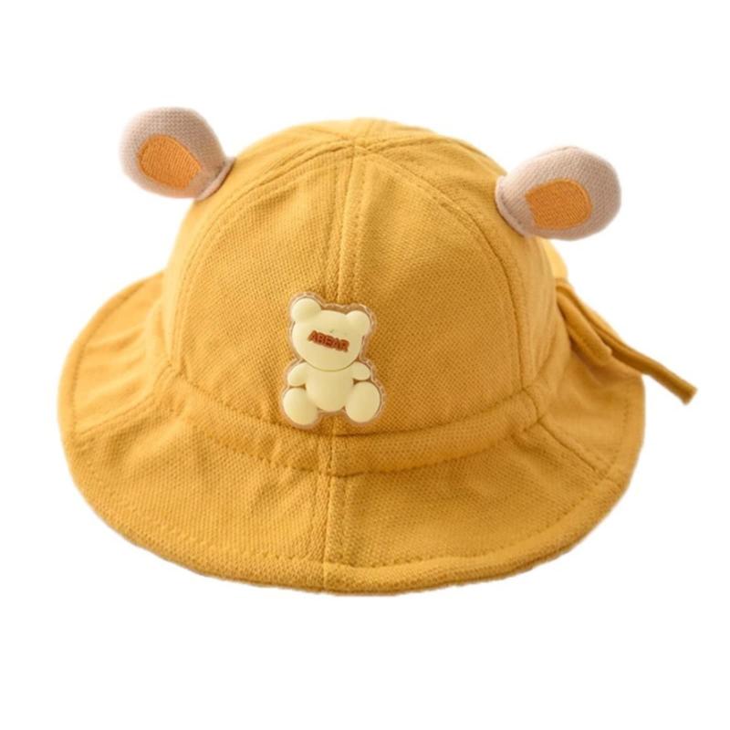 [Umeloeo] ベビーハット 赤ちゃん 帽子 耳付き くま かわいい バケットハット サンハット 幼児用 肌優しい 柔らかい 保温 防寒対策 男の子 女の子 サイズ調整付 出産祝い 出産準備 誕生日プレ