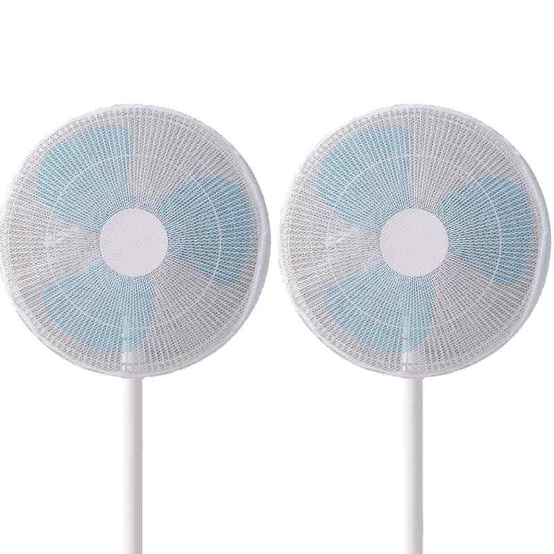 扇風機カバー 裏までかかる 2枚入 紐で固定する 扇風機安全カバー 無地羽根経35～45cm用 安全 赤ちゃん 子ども 指はさみ防止 家庭用 業務用 (ホワイト)