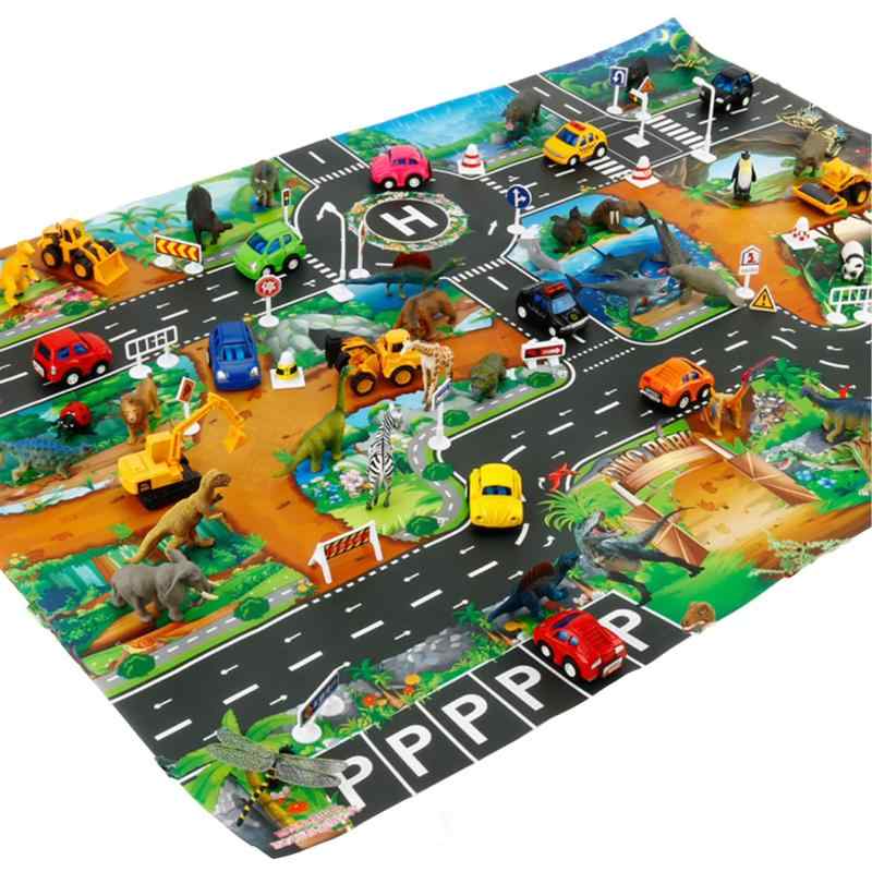Percy’s Caravan プレイマット 道路 シート ミニカー 恐竜 交通 車 マップ シート 知育
