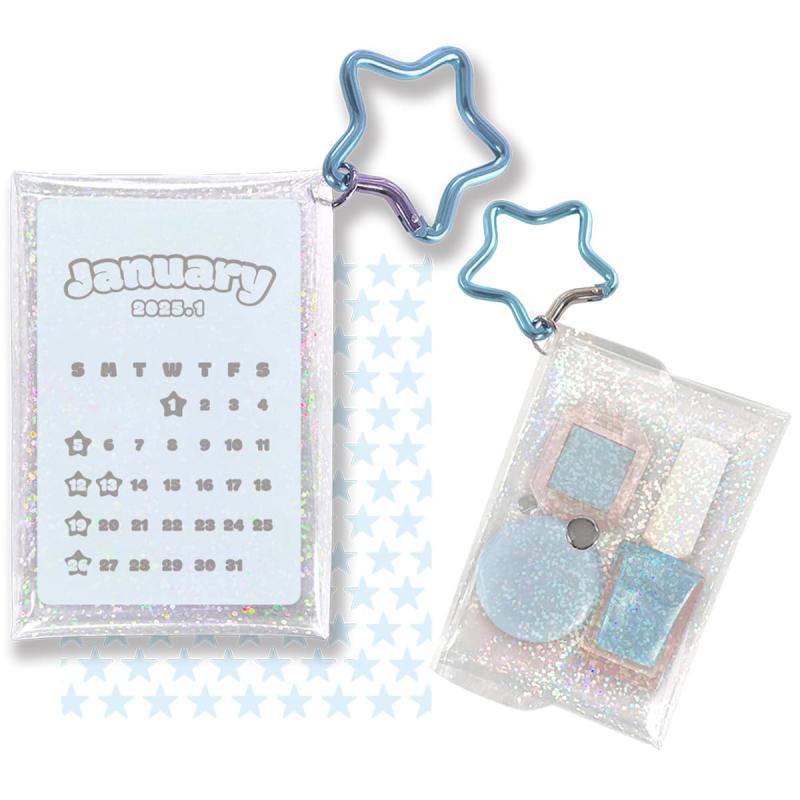 2025年 KIRAKIRA ハンディカレンダー/ブルー カレンダー No.203