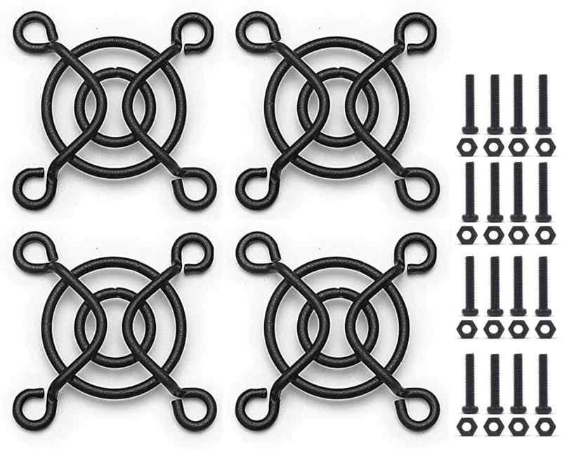 Easycargo 4個 25mm ブラック ファングリル/ガード ネジ+ナット付き (4パック)