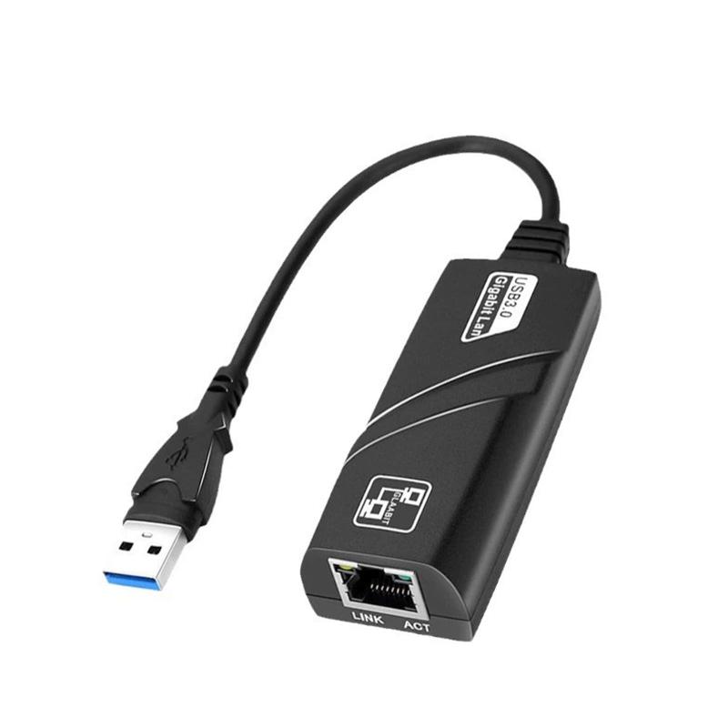 有線LANアダプター USB 10/100/1000Mbps USB 3.0 to RJ45 互換 Windows/Mac OS/Vista/Switch対応 ネットワークアダプタ（ブラック ）