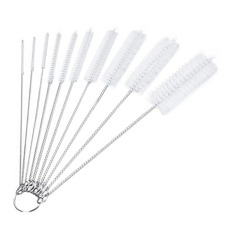 DFsucces カップブラシ 10点セット 細口瓶洗浄ブラシ ストローブラシ 哺乳瓶ブラシ ホース専用 極細タ..