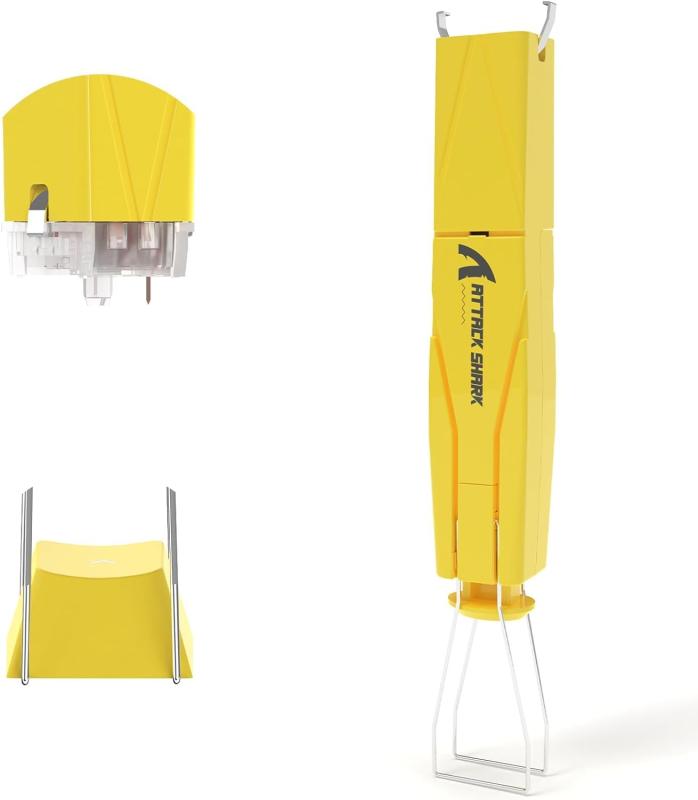 ATTACK SHARK KS01 キーキャッププーラー＆軸プーラー2-in-1、引抜工具、キーボード用、調節可能な304ステンレススチールキーキャップリムーバー、透明、ホットスワップ、DIY、熱交換、オフィス