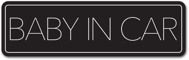 ベビーインカー マグネット ステッカー【 横長シンプルデザイン 】Baby in car 赤ちゃん乗っています Baby On Board サイン シンプル ..