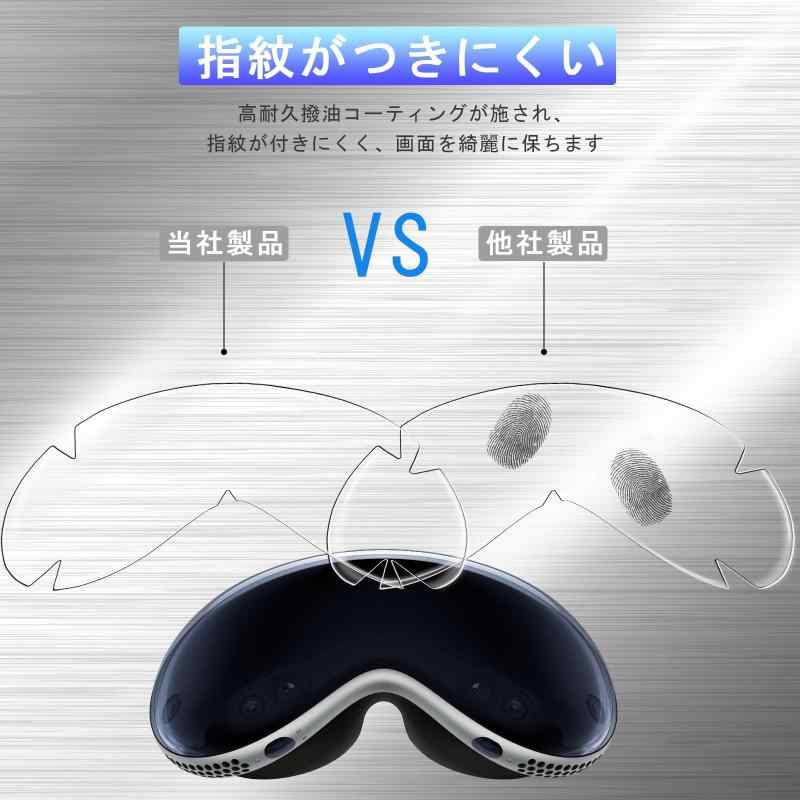 【2枚セット】For Apple Vision Pro フィルム 保護フィルム (2枚) Kluso TPU素材 撥油性 気泡防止 24時間自動修復技術 全面保護 薄型 アップル Vision Pro 対応 保護シート VRデバイス用 アクセサリー