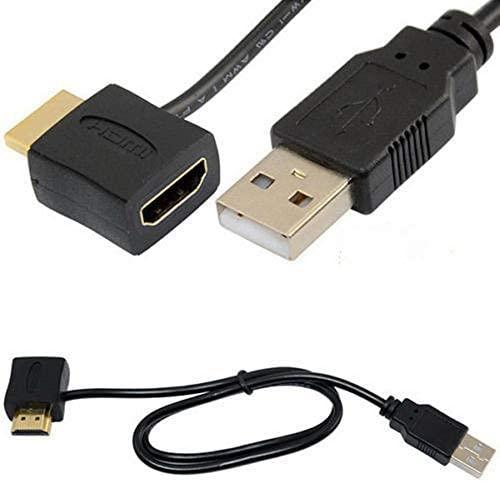 HDMI USB 電源 アダプタ 給電 HDMI Type-A オス に メス HDMIケーブル接続 外部給電 小型 モニター テレビ 安定 HDMI標準オスにメス (50CM)(2)