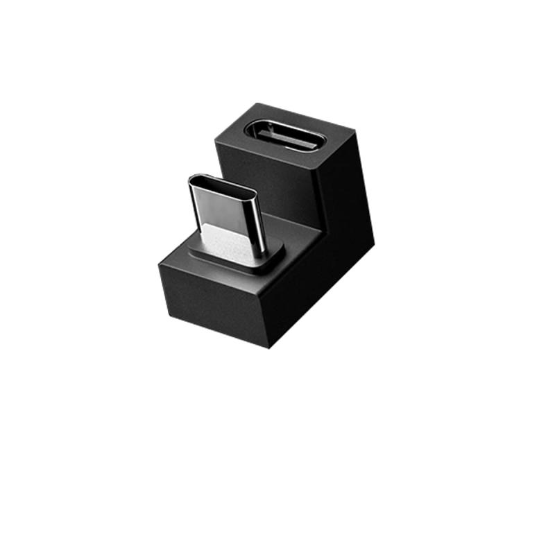 USB-C To USB-C U字型変換 アダプター 180° ライト付き 20Gbps 1個入り U型 背部配線用アダプタ 高速データ転送 140W/5A 8K/60Hz動画転送 Type C To Type-C コネクタ モバイルモニター/PC/Sw