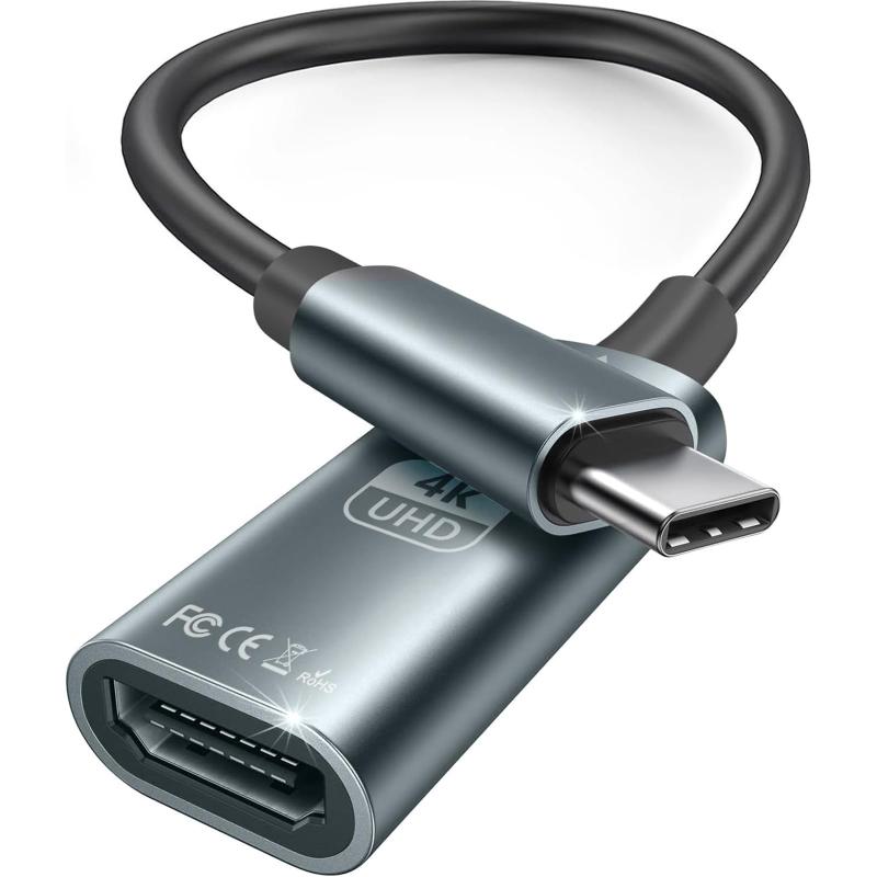 USB-C to HDMI 変換アダプタ 4K@60Hz/8K@60Hz対応 USB Type-C HDMI タイプC アダプター マルチディスプレイ ミラーリング 映像出力 在宅勤務 オンライン会議 スマホ ホームシアター TV ディスプレイ モニ