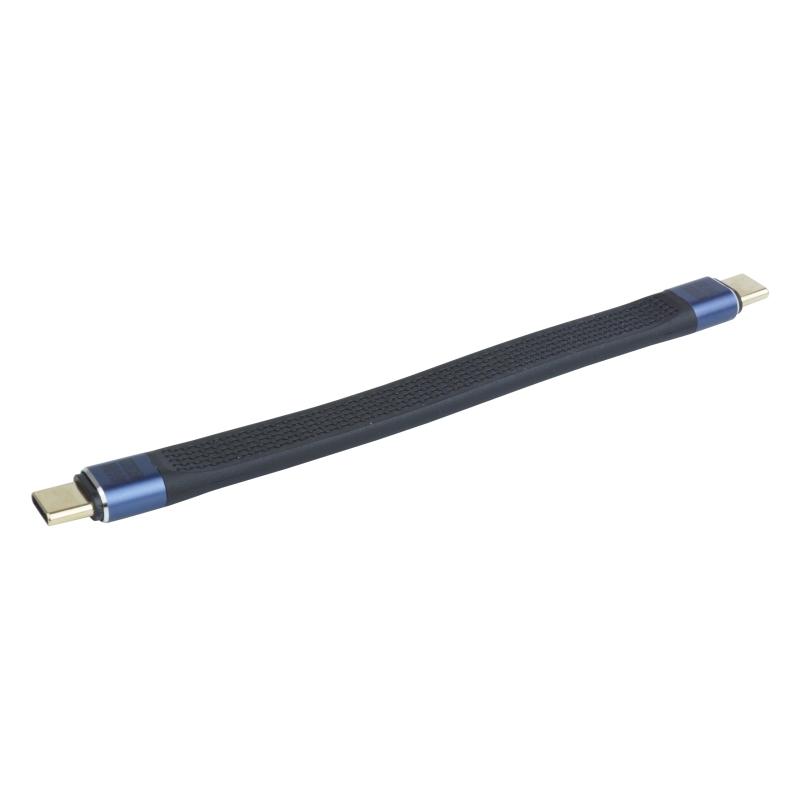 KOYOKOMA Type-C ケーブル USB4 PD 240W 急速充電 L字 ストレート 40Gbps Thunderbolt 3 4 12cm ショートケーブル フラット 8K60Hz