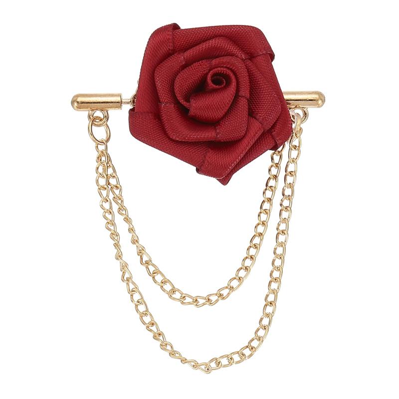 PATIKIL ローズラペ ルピン ダブルハンギングチェーンブローチスーツスタッドシャツスタッドメンズアクセサリーウェディング卒業記念日ディナーパーティー レッ...