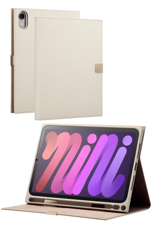 エレコム iPad mini 第6世代 iPad mini フラップケース ソフトレザー &me Apple Pencil収納 フリーアングル グレージュ TB-A23SWVJMGB
