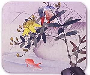 金魚を狙うカワセミの絵のマウスパッド：フォトパッド（ 世界の野生動物シリーズ ） 商品名