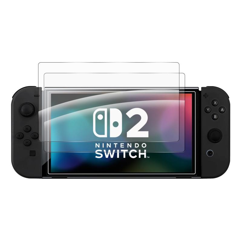 Fourmor スクリーンプロテクター for Nintendo Switch2 (2025 年発売) - 9H 強化ガラスフィルム、HD 傷防止、指紋防止、プロの職人技 箱入り [2 枚パック]