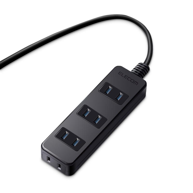 エレコム 電源タップ ほこりシャッター付 スイングプラグ 4/6個口 2.5/5m ブラック AVT-ST02-2