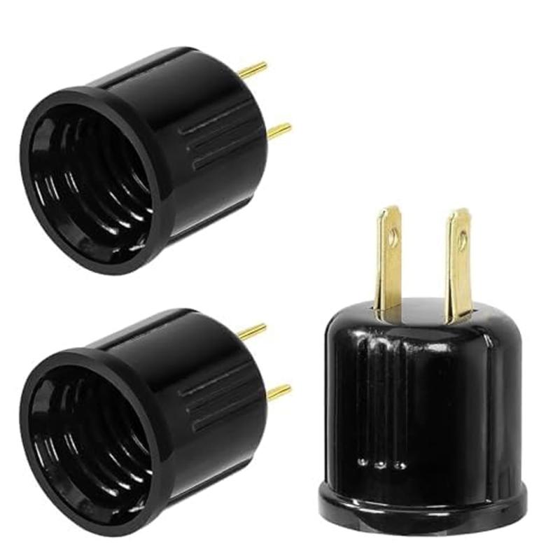 億兆堂 電球ソケット ソケット変換コンセントアダプター E26用 ソケット付きコンセントプラグ 簡単取付..