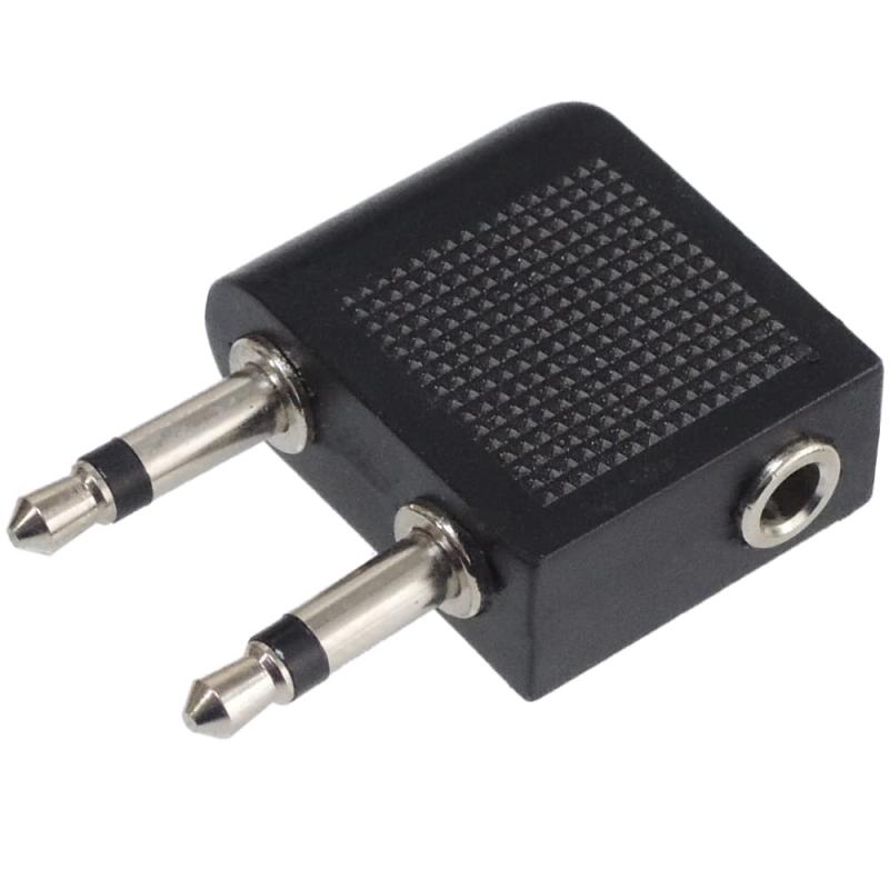 KAUMO 飛行機イヤホンジャック変換アダプタ 3.5mm デュアルジャック変換 ステレオミニ変換 機内イヤホンプラグ変換