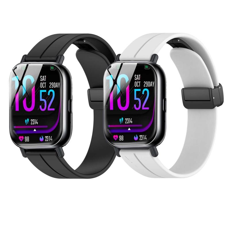 [HUKWIMO] ‎MTDKA バンド コンパチブル 対応 交換ベル スポーツストラップ スポーツ シリカゲル バックル付き ファッション 頑丈 男女兼用 サイズ調整可能 細身 柔らかく多空気穴通気性のシリ