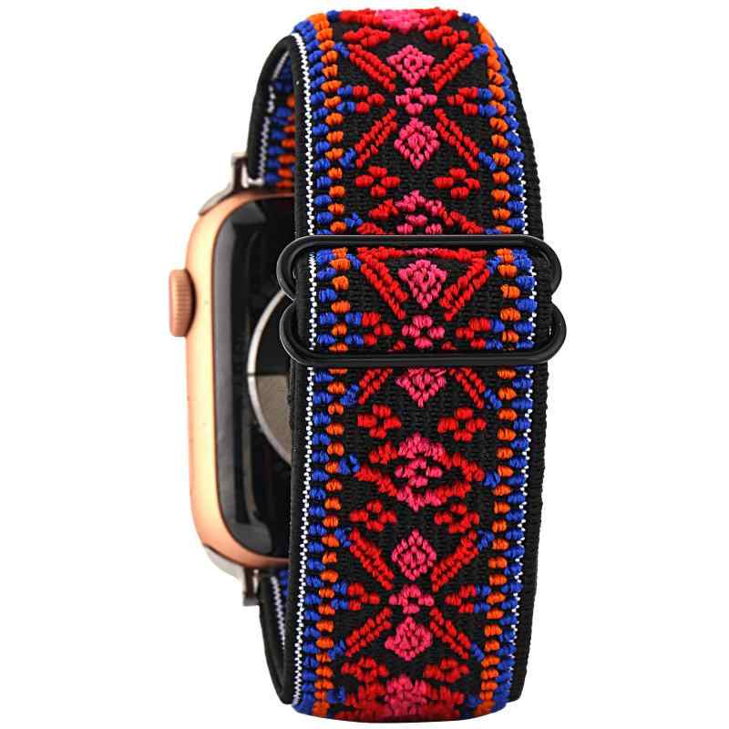 Apple Watchバンドシュシュと互換性あり38mm布ソフトパターンプリントファブリックリストバンドブレス..