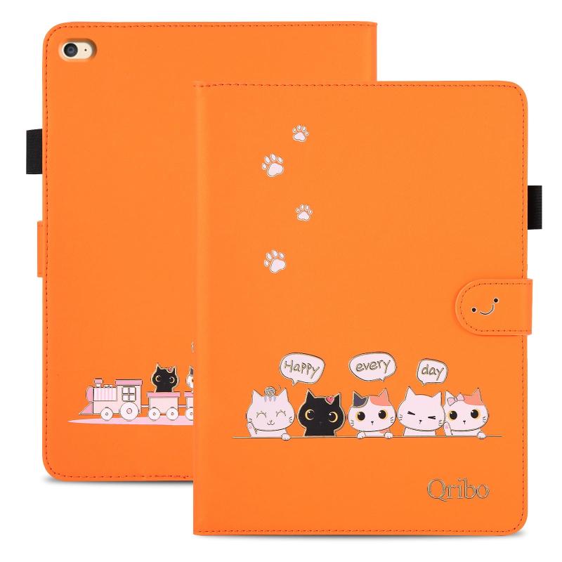 Cases - Qribo iPad 10世代 ケース 2022 シンプルなのに可愛いデザイン エンボス加工猫柄 うれしい気持ち 10.9インチ対応 iPad ケース iPad 10.9 ケース 複数の視野角 スリムフィット iPad10 2022 モデル タブレッ