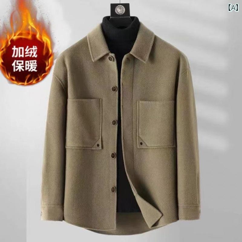 Outerwear - 2023 秋冬 新作 メンズショートベルベット 厚手 ウールコートファッショナブルな ラペルウールジャケットハイエンド