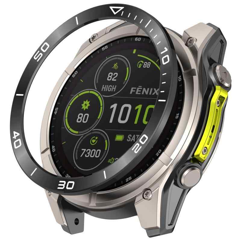 RuenTech対応Garmin fenix 8(51mm/47mm/43mm)ベゼル ウォッチベゼルリング ステンレス鋼製 交換用ベゼルケース 運動カバー ベゼルリングフレームFor ガーミンfenix 8 Sapphire AMOLED金属ベゼルスマ