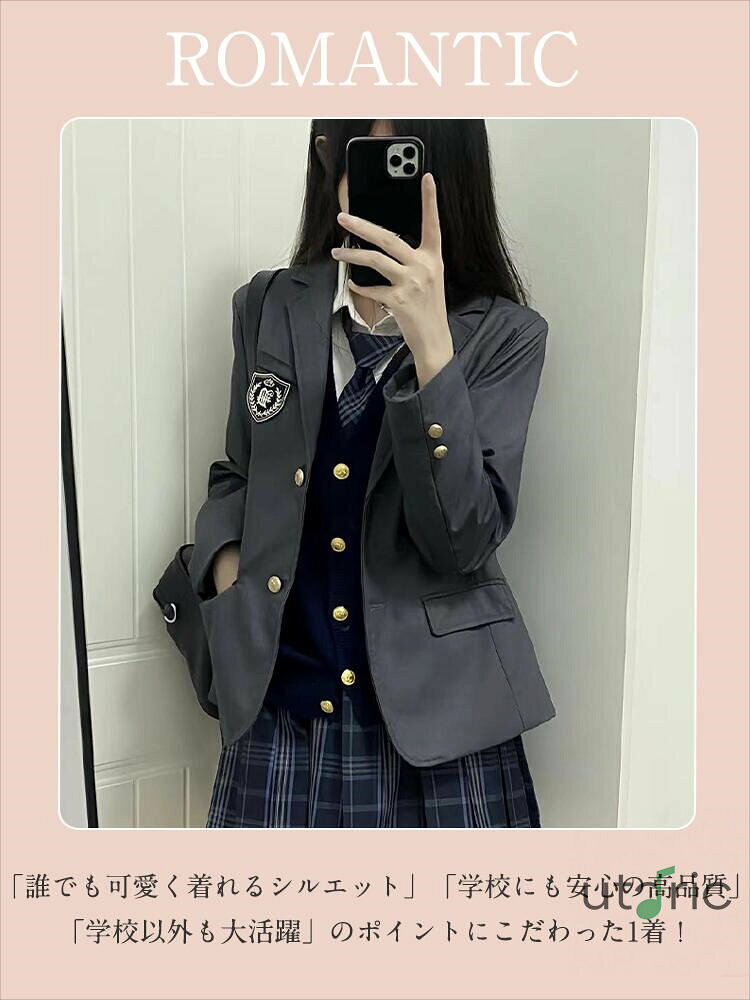 utaricの5点セット ジャケット ベスト 卒業式 スーツ 女の子 韓国 スーツ セット 大きめサイズ 卒服 小学生 中学生 高校生 jk制服 成人式 文化祭 フォーマルスーツ スカート 入学式スーツ 子供服 ゆったり ピッタリ お受験 七五三 試合着 撮影 ピアノ発表会 キッズ ファッション｜アングル3
