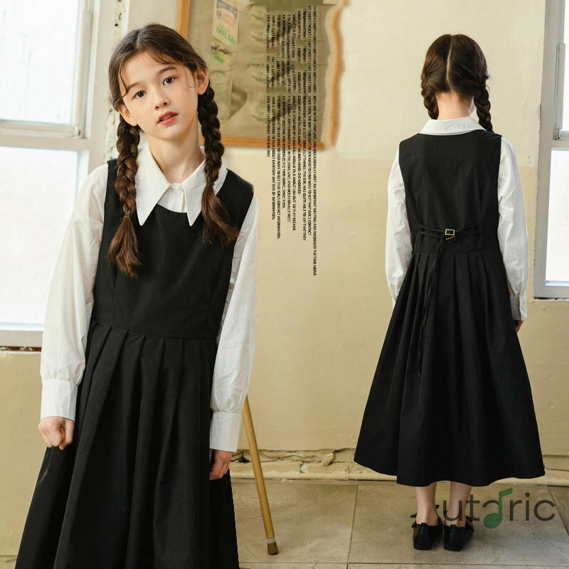 「2点セット」韓国子供服 セットアップ 新作 白いシャツ+ストラップワンピース 女の子 セットアップ フォーマル 卒園式 入学式 卒業式 キッズ 同窓会 小学校 二次会 オシャレ サロペットワンピース上品 ナチュラル セットアップ 春着 秋着 お呼ばれ お食事会 春服通学