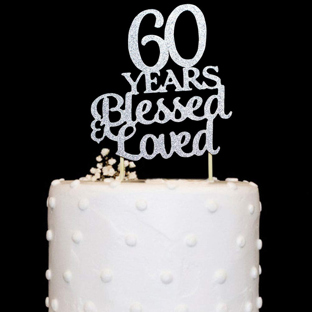 60周年祝福&;愛されたケーキトッパー 60歳の誕生日 結婚記念パーティーデコレーシ...