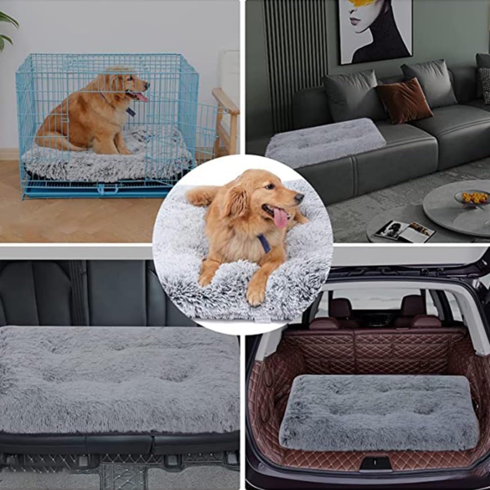 Rakuten - ペットクッション、 ペットクッション ペットベッド ペットソファー マット 小型 中型犬 猫 小動物 寝床 ゲージ敷物 滑り止め 洗える もこもこ 暖か ふわふわ ラビットファー 通年用 寒さ対策 ペット用品 (L ブラック)