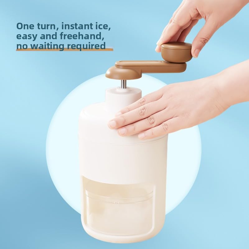 utaricのかき氷機 手動 ふわふわとろ雪仕上げ かき氷器 ステンレス刃＆滑り止めハンドル 簡単分解洗浄可能 製氷カップ付き 携帯 コンパクト 水洗いOK DIY ドリンク作成 飲食店 バー 家用 業務用｜アングル2