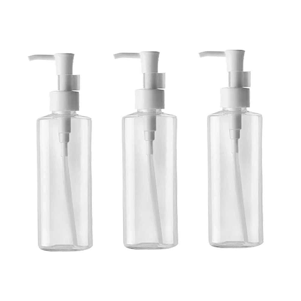 クリアプラスチックポンプボトル 空のクレンジングオイルボトル 詰め替え可能 シャンプーボトル ローションクリームディスペンサーボトル 化粧品メイクアップ容器 100ml 3個
