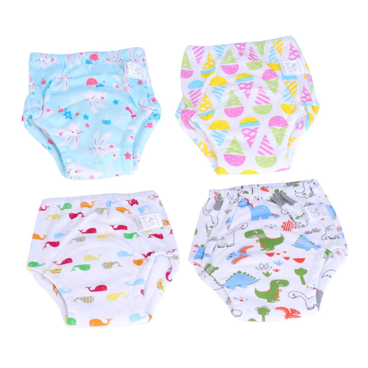 Rakuten - 4個ガーゼ使用 洗濯可能 トイレトレーニングパンツ 幼児用 ベビー練習用パンツ カー柄 ちゃん 女の子男の子兼用 再利用可能なおむ