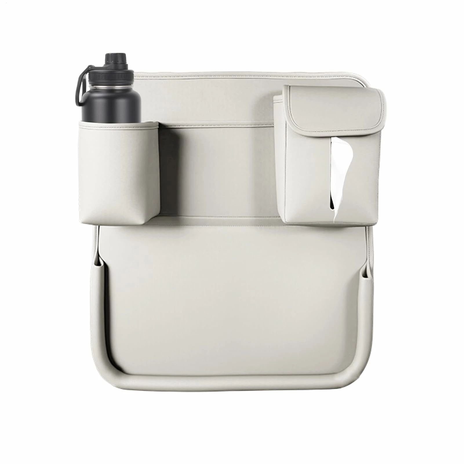 後部座席用 車内 整理 収納 オーガナイザー レザー製 折りたたみ式 多機能 カー アクセサリー | カーシ..