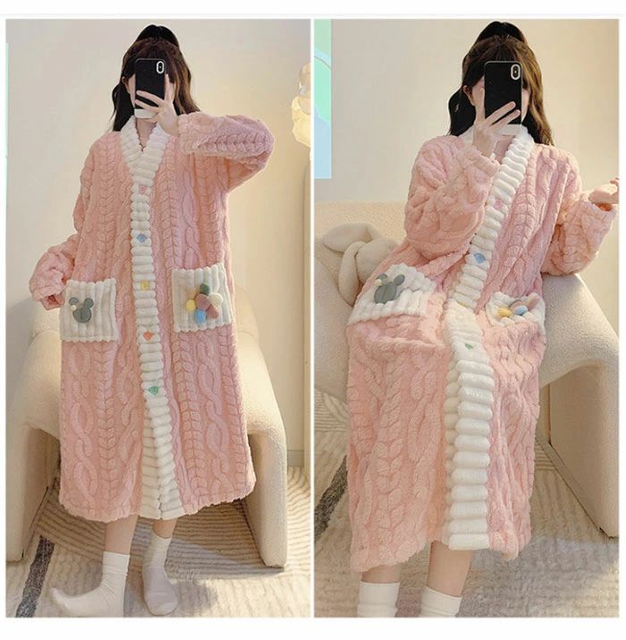 着る毛布 ロング レディース ルームウェア 部屋着 あったか 冬 大きいサイズ 前開き 暖かい 厚手 ボア 着るブランケット 冬用 パジャマ 可愛い おしゃれ もこもこ ロングサイズ ふわふわ ルームワンピース 2L 3L 4L 5L 6L utaric-10010007 utaric サンプル画像3