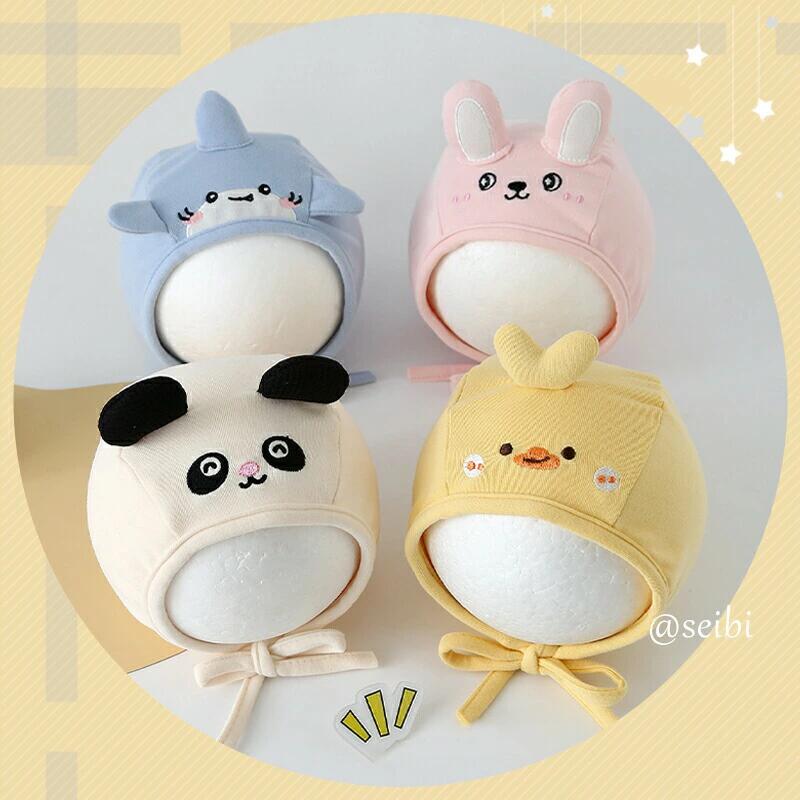 ボンネット ベビー 帽子 可愛い 動物 赤ちゃん 秋 冬 韓国 子供 新生児 幼児 出産祝い 柔らかい 綿 女の子 男の子 ナチュラル 春秋 おしゃれ かわいい ヒヨコ ウサギ サメ パンダ ハット 出産準備 0歳 1歳 キャップ ギフト プレゼント