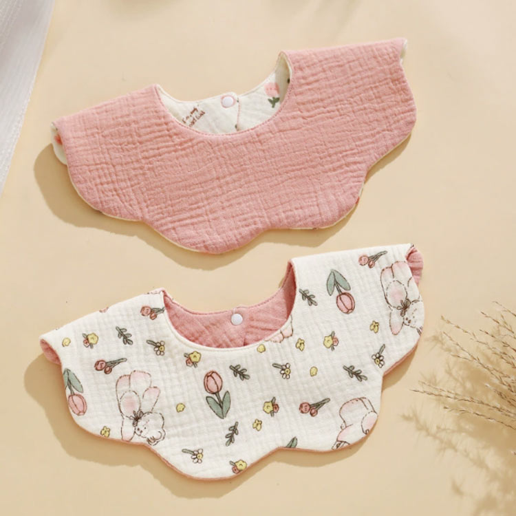 utaricの3枚セット 3枚セット お食事エプロン 女の子 吸水 よだれカバー よだれかけ スタイ 新生児 360 シンプル 綿 柔らかい 通気性 ベビー 男の子 かわいい 子供 コットン 乾きやすい 保育園 入園準備｜アングル3