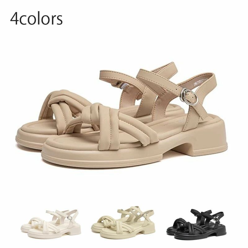 サンダル レディース ストラップ 厚底 ヒール3.7cm 厚底サンダル レディース 身長アップ 靴 シューズ 歩きやすい 疲れない アウトドア 旅行