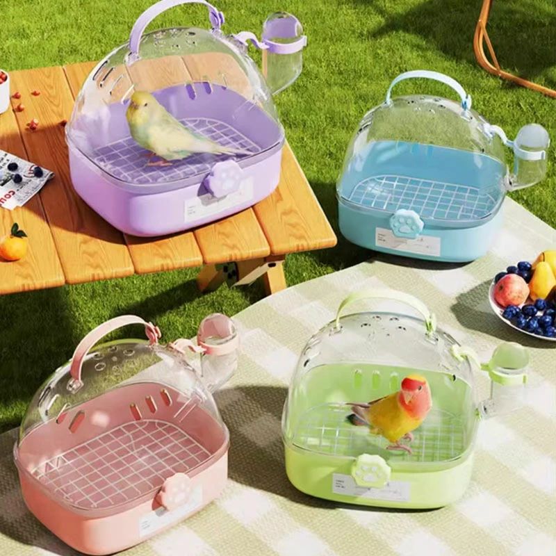 鳥かご ケージ 鳥かごケージ 小型 持ち運び 鳥 キャリーケース 透明 中が見える インコ 移動 キャリー ..