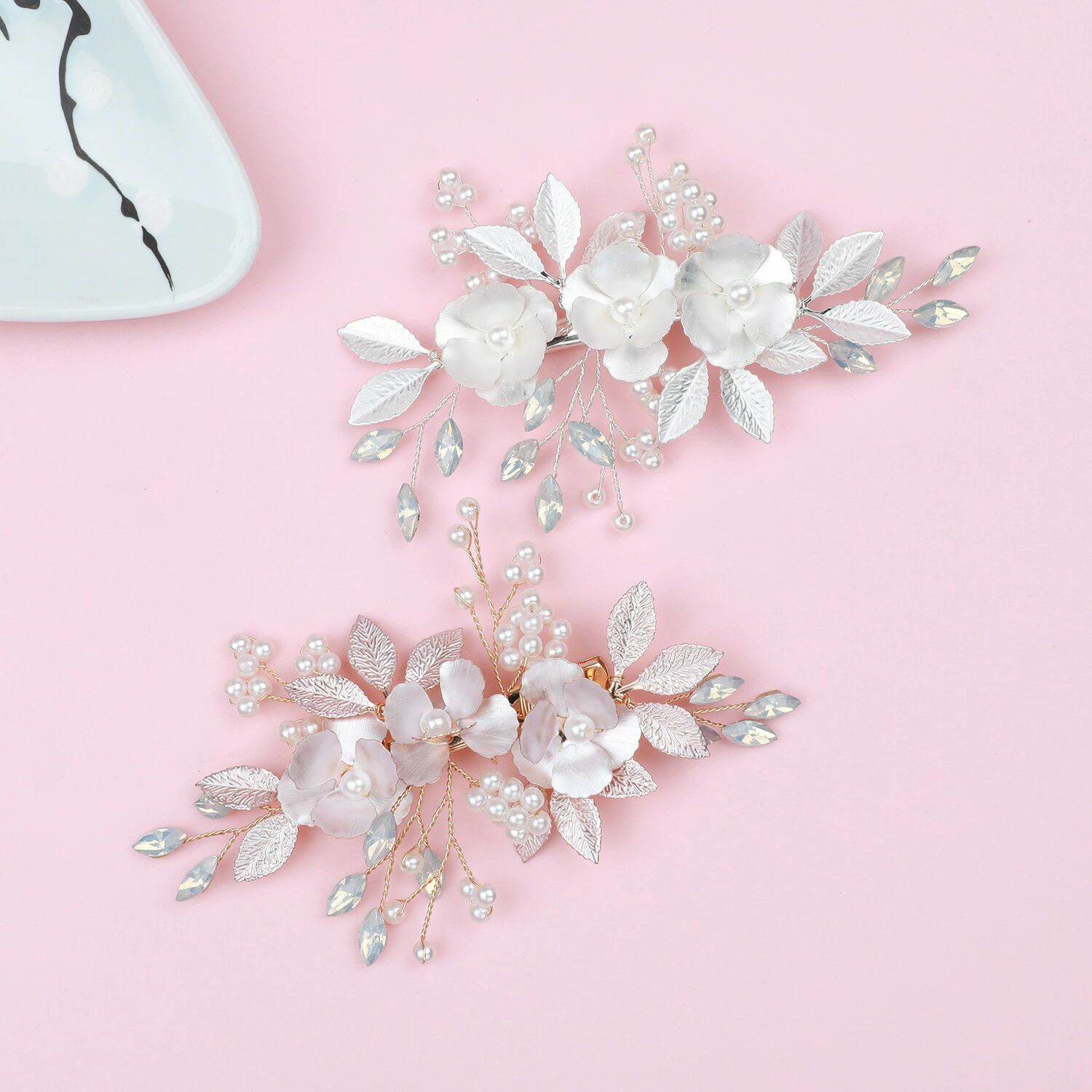 Rakuten - ダッククリップ フラットクリップ バレッタ 飾りクリップ ヘアクリップ 華 安い パール 髪 飾り 着物 結婚式 和装 発表会 おしゃれ 成人式 入学式 卒業式 用 上品