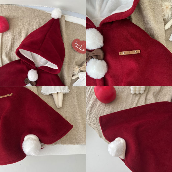 クリスマス ベビー ポンチョ マント キッズ 男の子 女の子 ポンチョコート クリス...