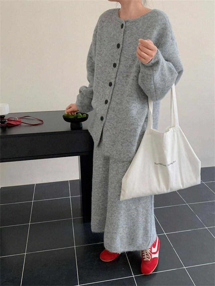 ニット セットアップ 上下セット ツーピース ロングスカート きれいめ リブニット トップス スカート セット ボトムス 着まわし レディース フリーサイズ 無地 シンプル 楽ちん クルーネック セレモニー カジュアル 体型カバー 柔らかい 暖か 着・せ かわいい