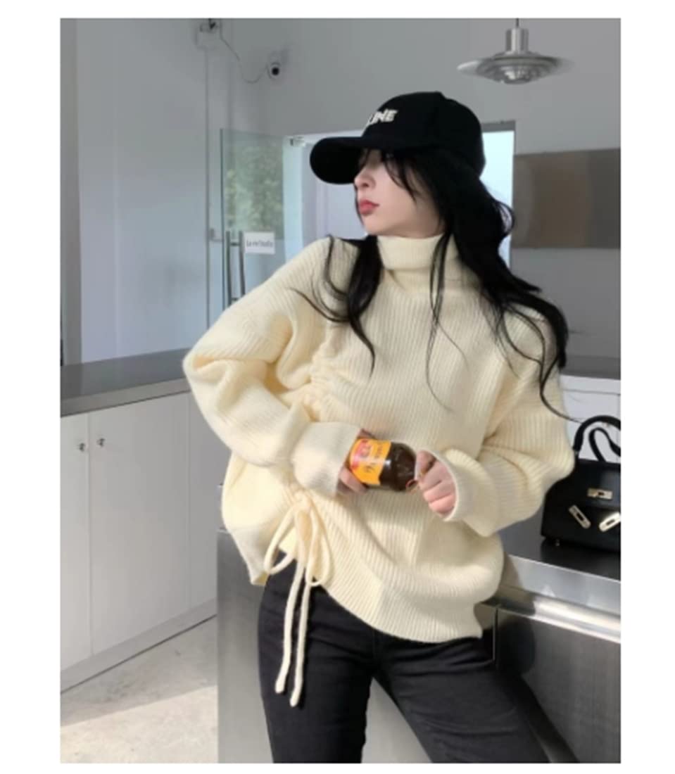 Rakuten - リボンセーター レディース ニットセーター 冬セーター ハイネックセーター ニットトップス リブセーター ボレロ プルオーバー ゆったり カジュアル 可愛い お洒落 上品 無地 春服 秋服 通学 通勤 春秋冬