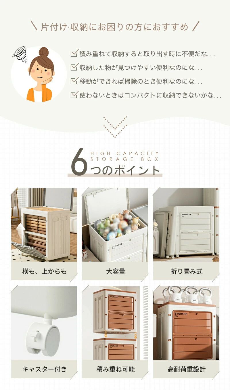 【新発売!】収納ボックス 大容量 折りたたみ 収納ボックス 大型 コンテナボックス ...