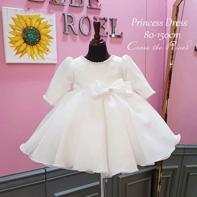 ベビードレス 結婚式 80 女の子 子供ドレス 白 ワンピース リングガール ドレス 演奏会 セレモニードレ..