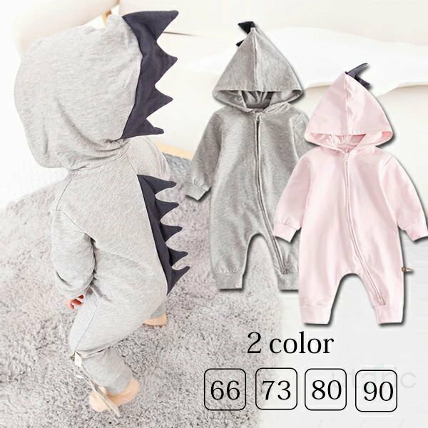 ロンパース ベビー服 赤ちゃん用ロンパース 恐竜 女の子 着ぐるみ 長袖 男の子 オーバーオール ベビーパジャマ 幼児 子供服 カバーオール 仮装衣装 動物 帽...