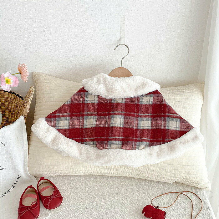 Poncho para bebé, capa, Navidad, disfraz de Papá Noel, capa para niños, disfraz de Papá Noel, disfraz de Navidad para niños, protección contra el frío, capa para niños, ropa de bebé gruesa y esponjosa, disfraz de Navidad, abrigo, ropa de abrigo para niñas, disfraz de Papá Noel, regalo para bebé, disfraz de Papá Noel, Otoño/Invierno — vista 3