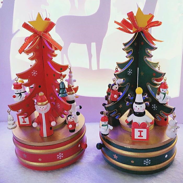 クリスマスツリー 卓上 回転オルゴール クリスマス クリスマスのテーマ 音楽ボックス 音楽 クリスマスツリー クリスマス飾り 北欧 卓上 おしゃれ 可愛い クリスマス クリスマス雑貨 装飾 雰囲気満々 インテリア 家庭用 正月 置物 雑貨 プレゼント 贈り物 [2]