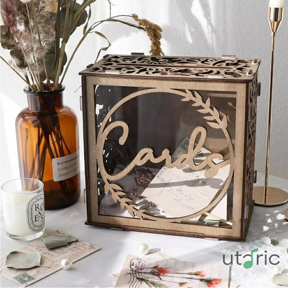 ウェディング 投票箱 木製 応募箱 投書箱 提案箱 抽選箱 多目的 カードボックス アクリル 透明な窓付き 結婚式 卒業式 パーティー用品