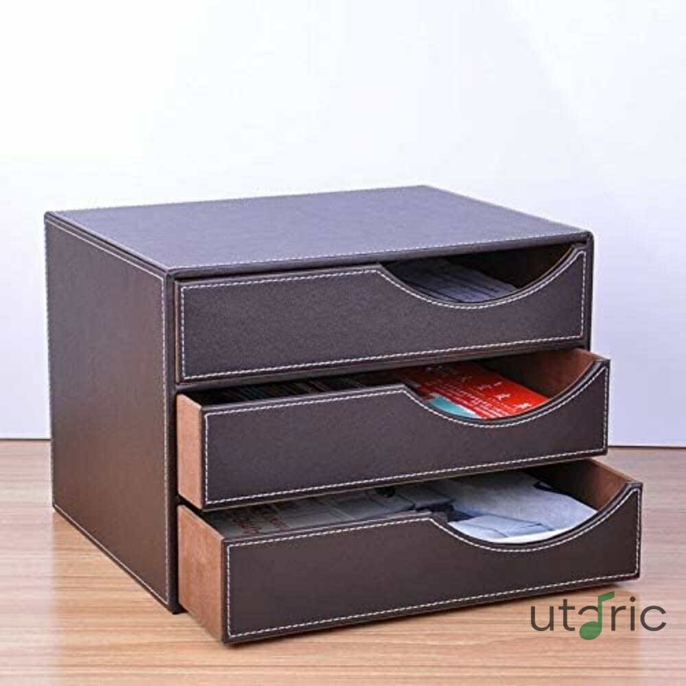 デスクトップ収納 書類トレー 書類収納 レターケース 引き出し式収納ボックス 書類トレー デスクトレー 縦型 収納ボックス 整理箱 レターサイズ 収納ケース オフィス 学校 机上 お道具箱からデスクトレーご家庭での書類整理に (ブラウンです)